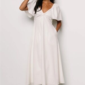 Elegant White Midi Dress